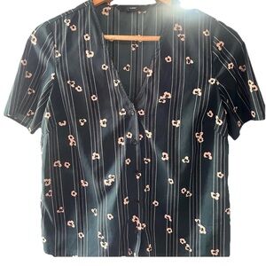 Vero Moda Blue Short Sleeve Buttoned Blouse